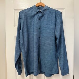 Hurley Men's Blue Classic Fit Long Sleeve Shirt Size L